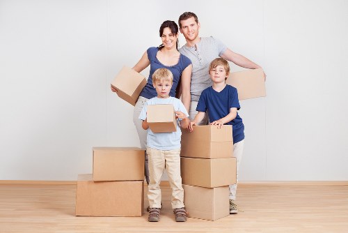 Organised boxes and furniture stored securely near Merton