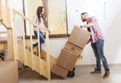 Organised self storage unit with household and business items