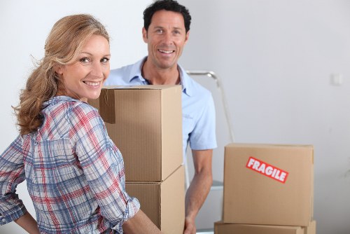 Packed student belongings ready for collection and storage