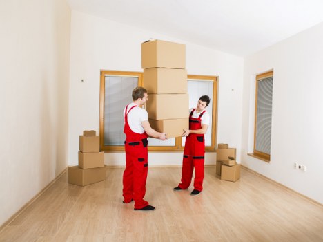 Stacked storage boxes arranged securely in a unit