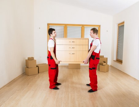 Commercial movers handling office equipment in Merton
